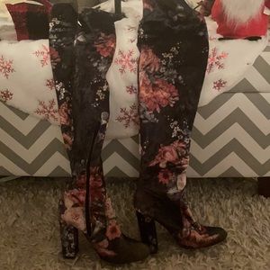 Super cute over the knee velvet boots